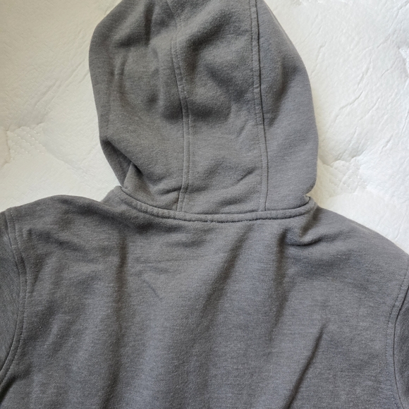 The North Face Kids Charcoal Hoodie with Bright Orange Logo - Picture 8 of 9